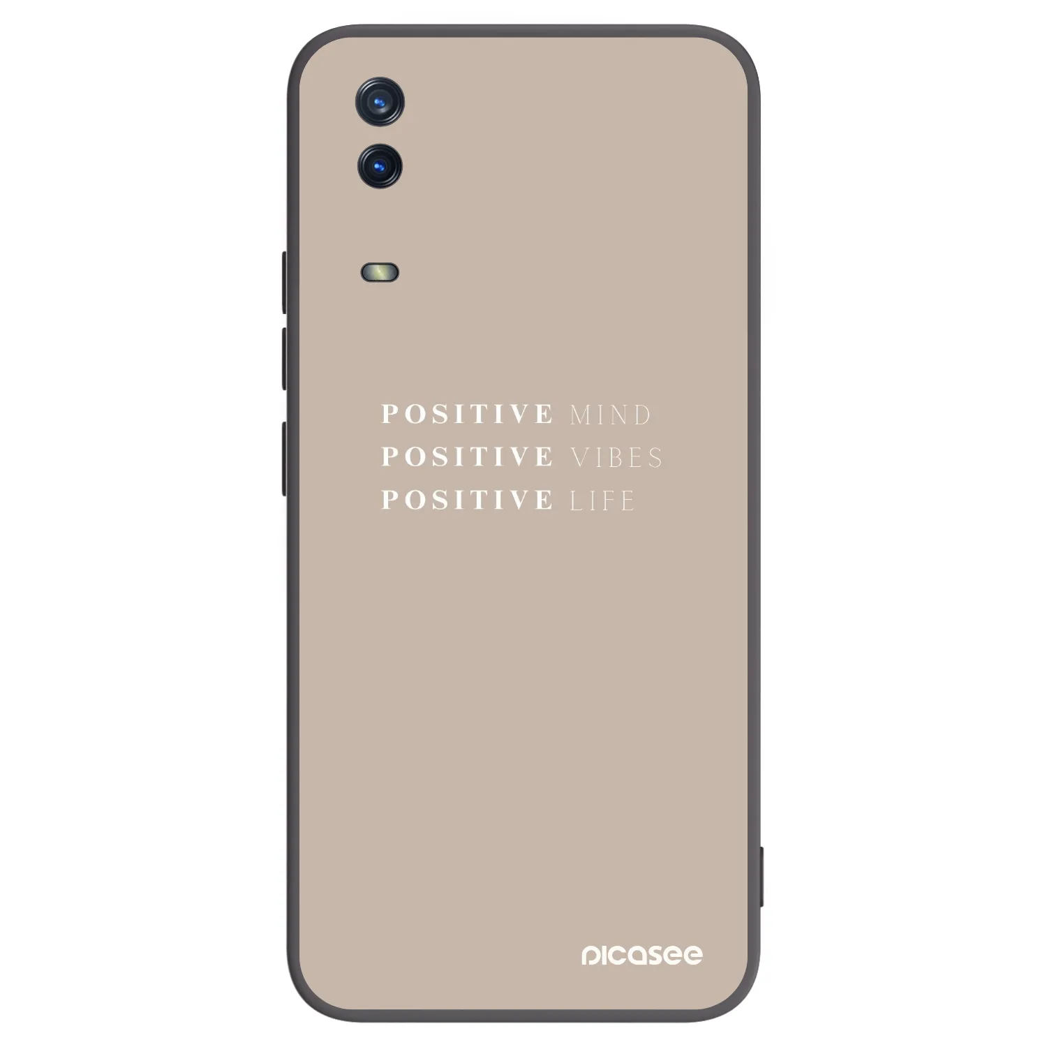 Picasee crna silikonska maskica za Vivo Y11s - Positive Vibes