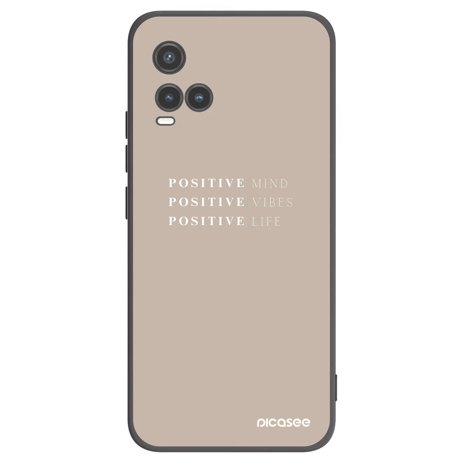 Picasee crna silikonska maskica za Vivo Y33s - Positive Vibes
