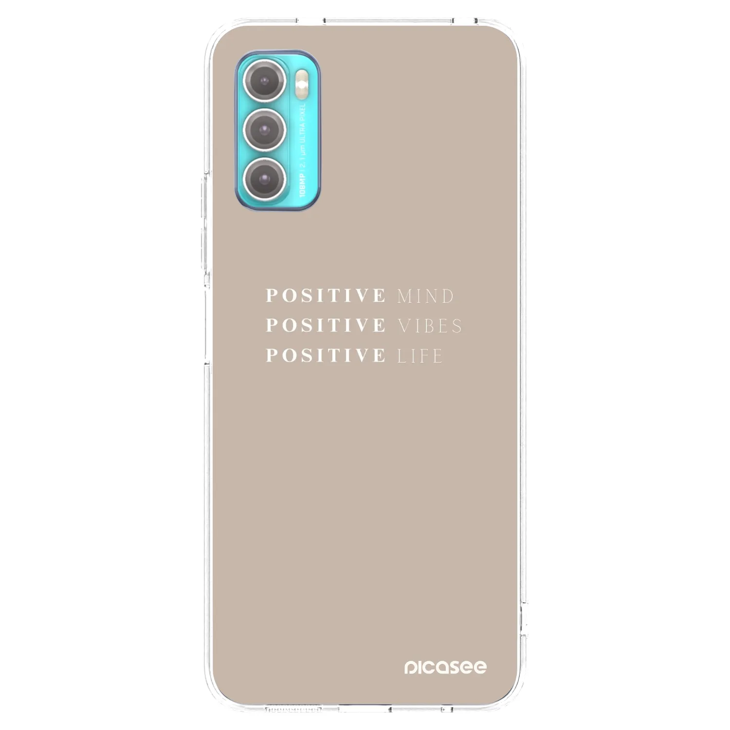 Picasee silikonska prozirna maskica za Motorola Moto G60 - Positive Vibes