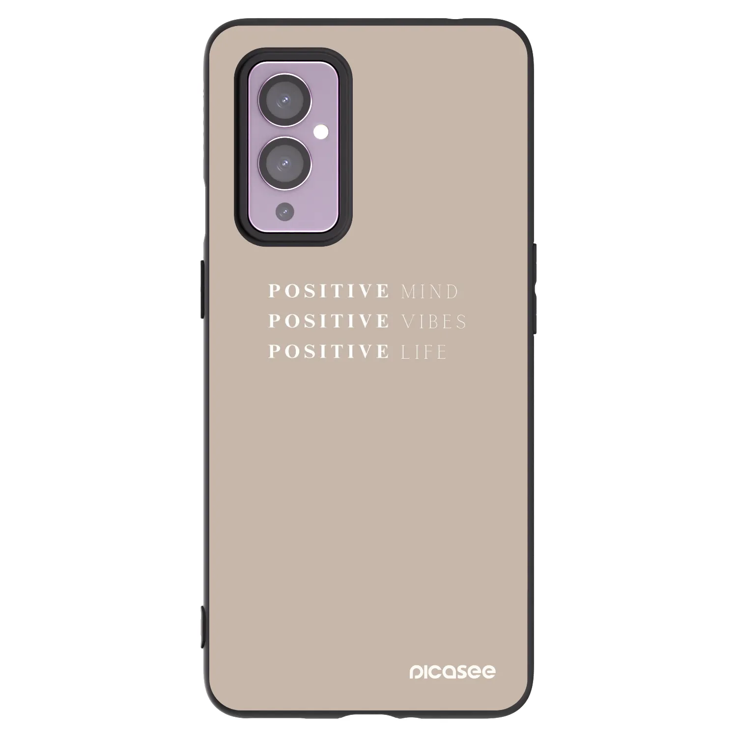 Picasee crna silikonska maskica za OnePlus 9 - Positive Vibes