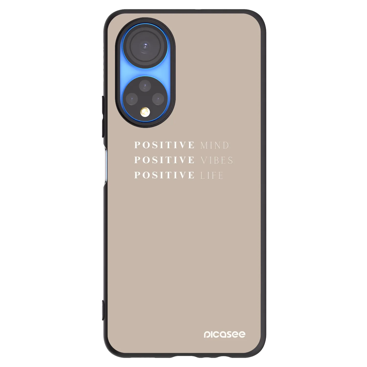 Picasee crna silikonska maskica za Honor X7 - Positive Vibes