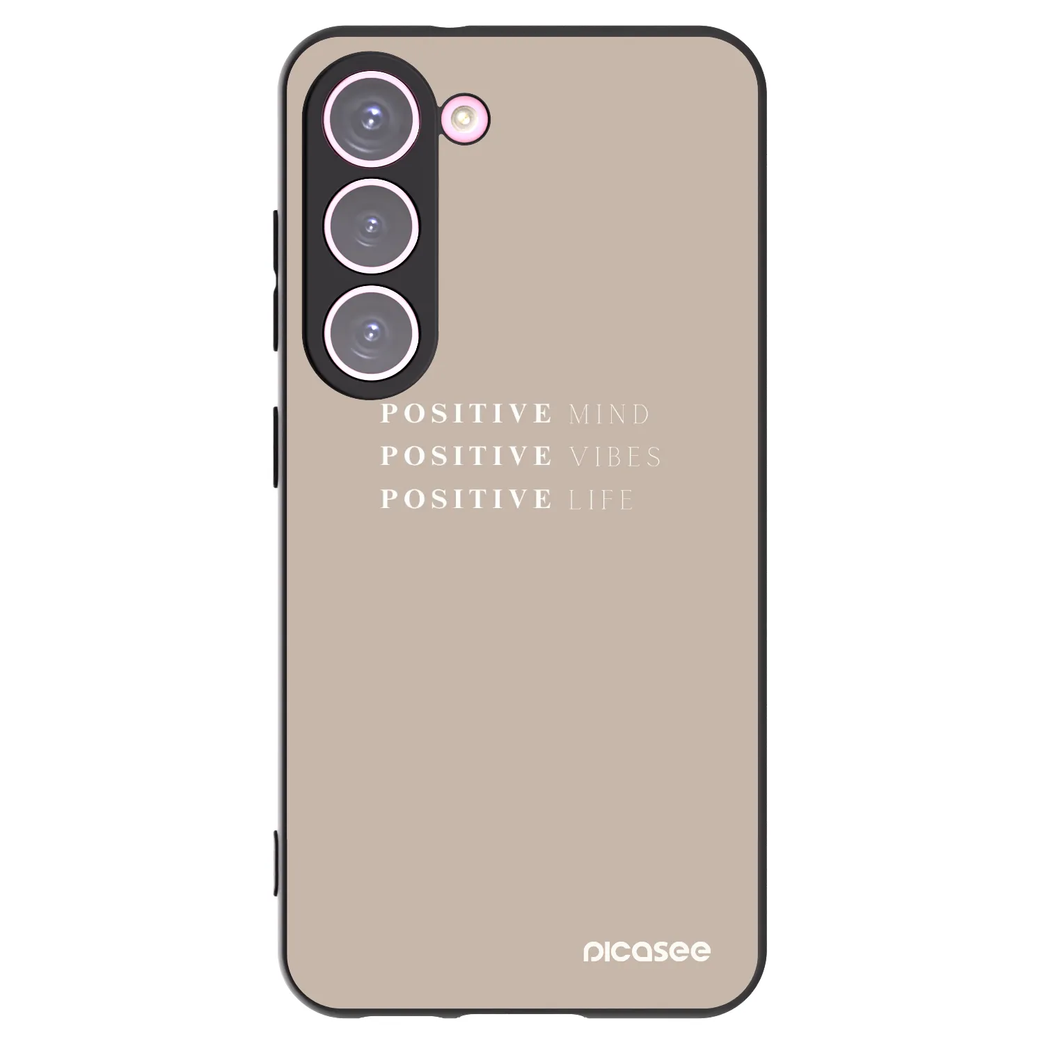 Picasee crna silikonska maskica za Samsung Galaxy S23 5G - Positive Vibes