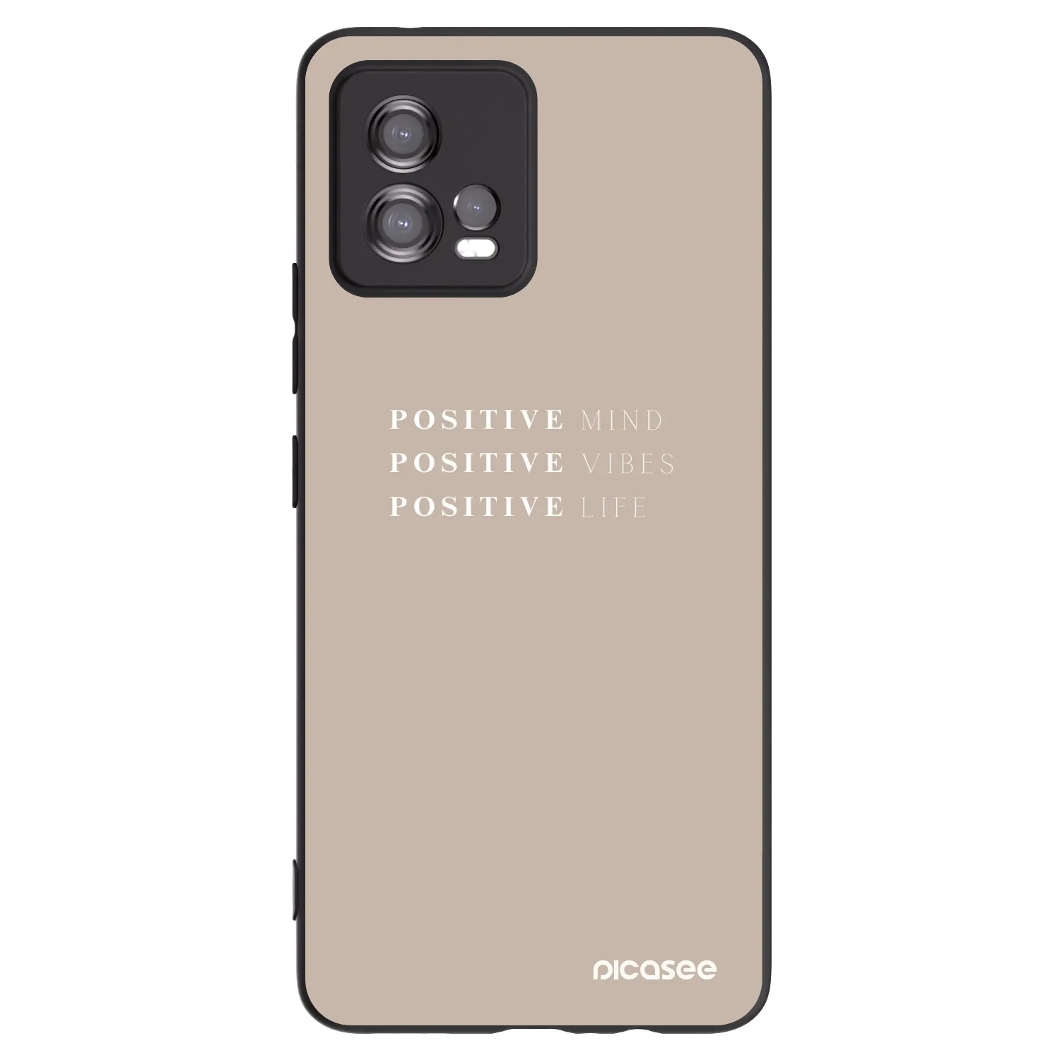 Picasee crna silikonska maskica za Motorola Moto G72 - Positive Vibes