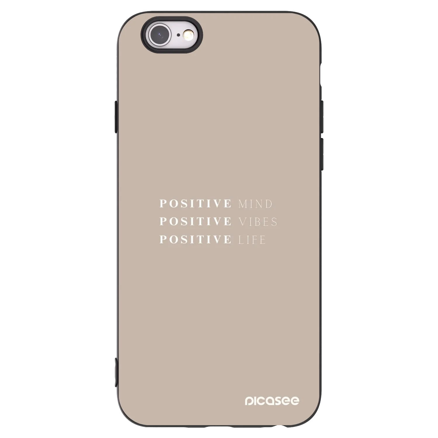 Picasee crna silikonska maskica za Apple iPhone 6/6S - Positive Vibes