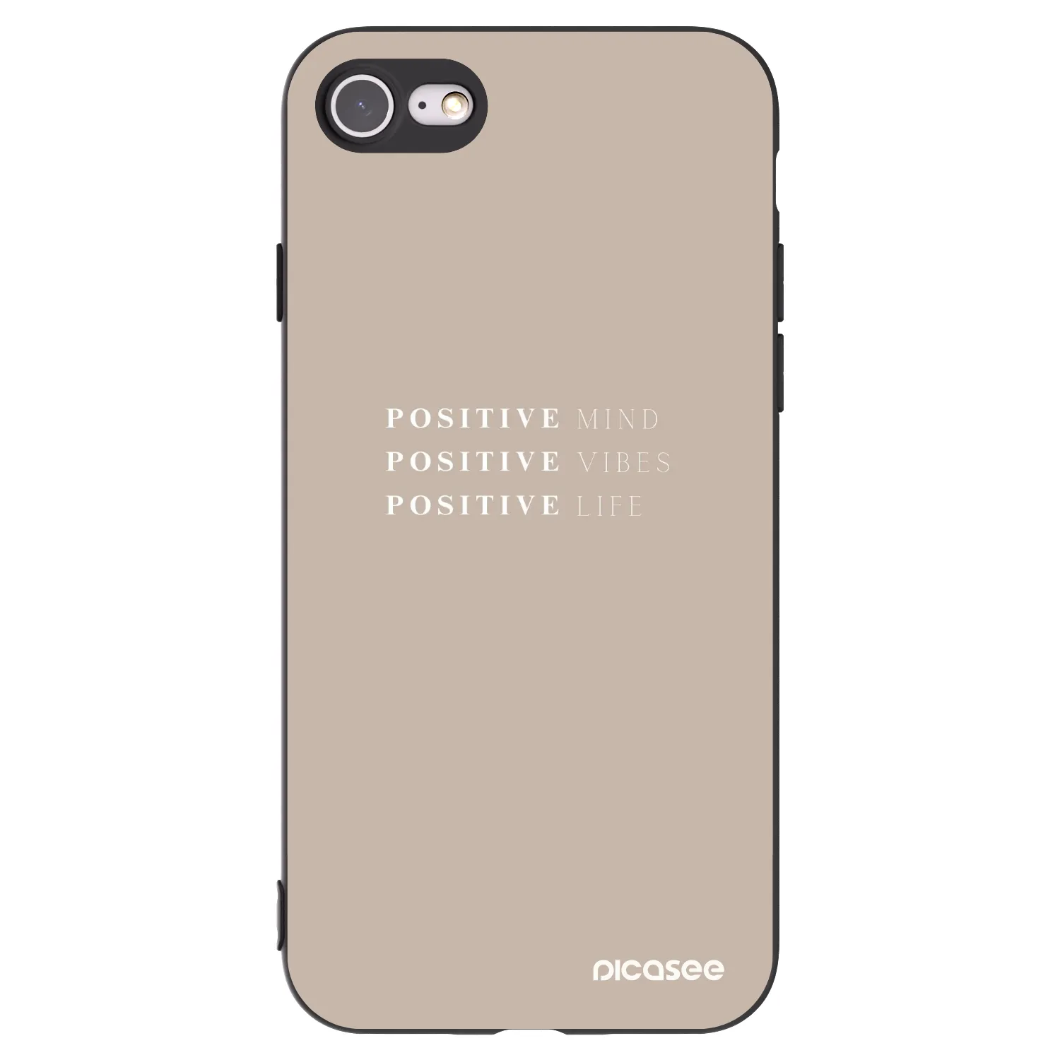 Picasee crna silikonska maskica za Apple iPhone 8 - Positive Vibes