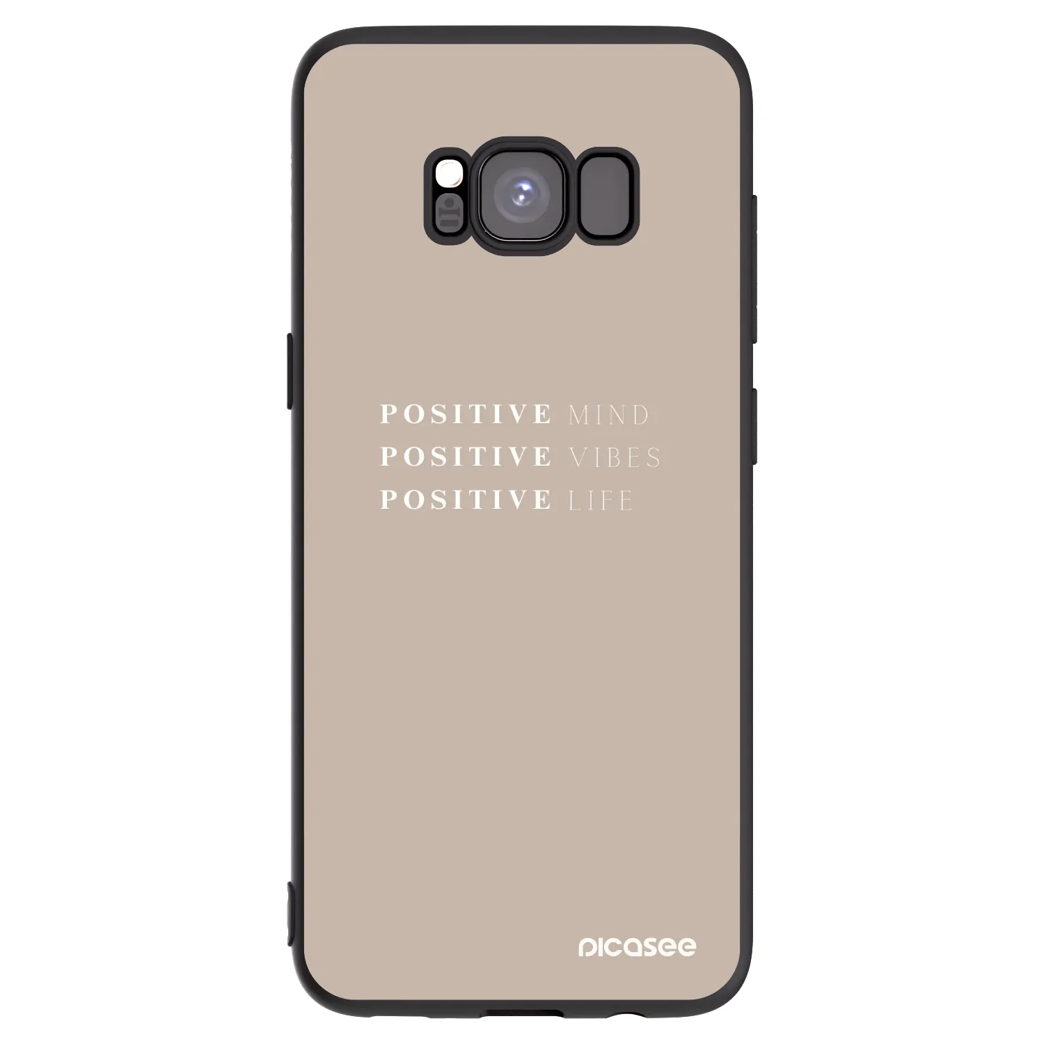 Picasee crna silikonska maskica za Samsung Galaxy S8 G950F - Positive Vibes