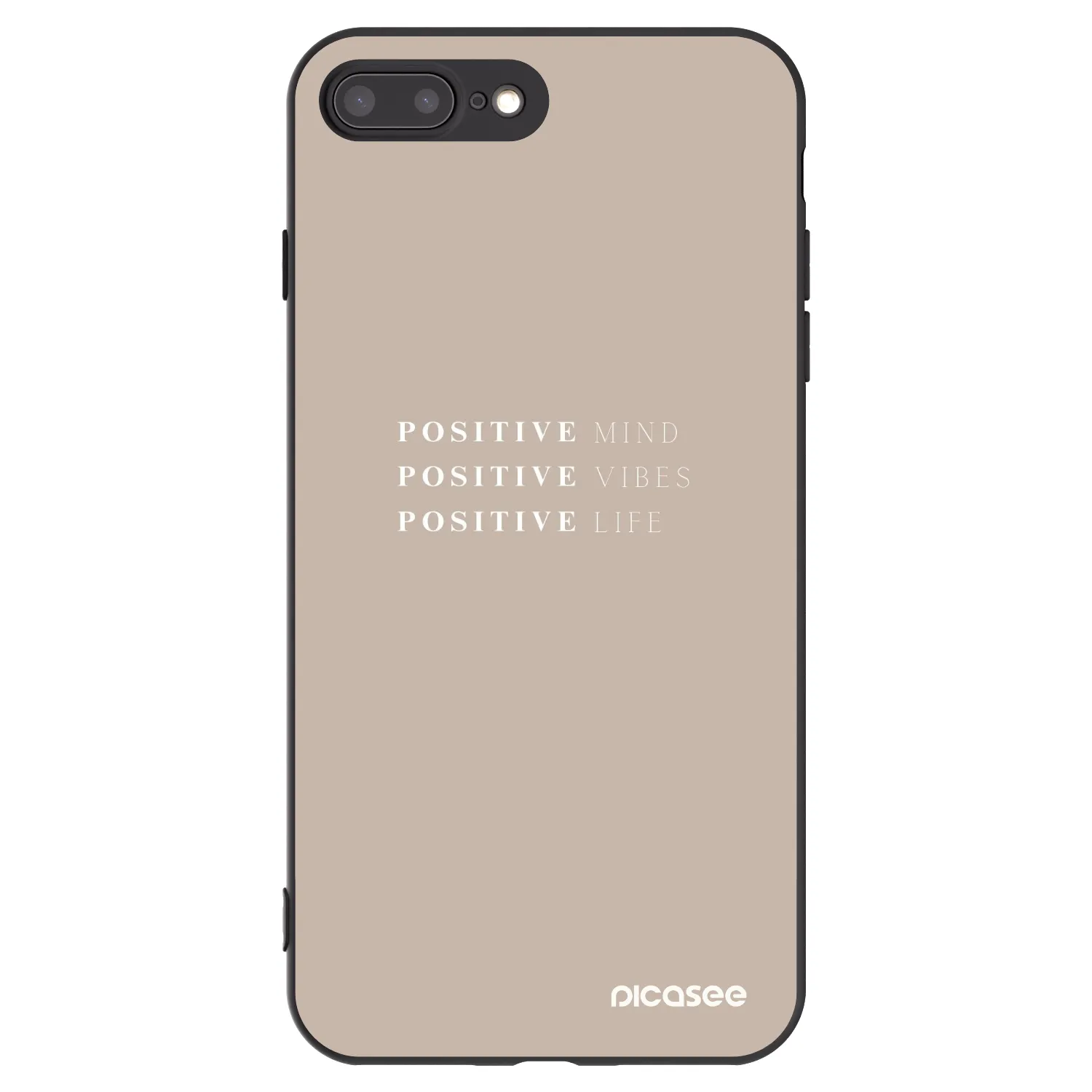 Picasee crna silikonska maskica za Apple iPhone 8 Plus - Positive Vibes
