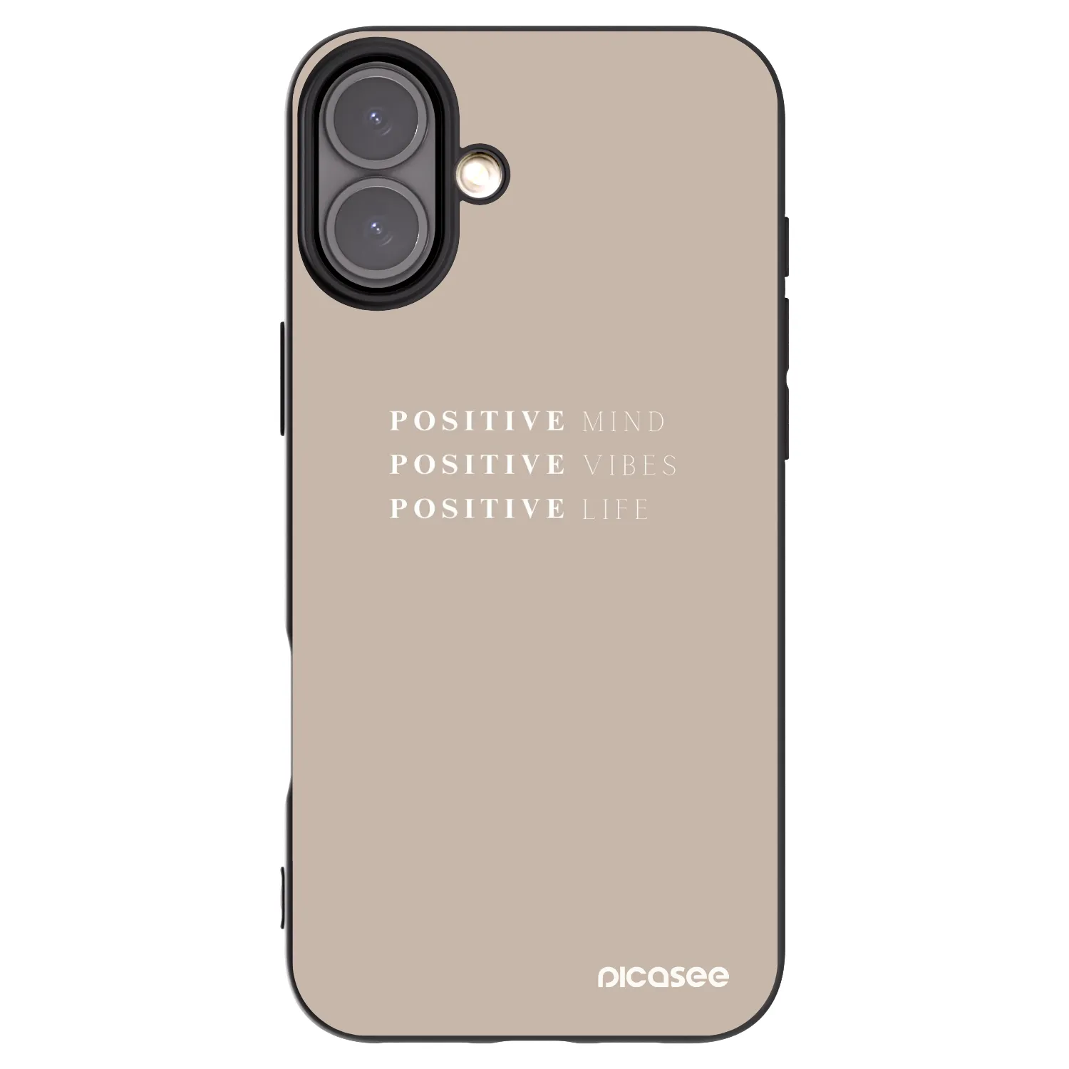 Picasee crna silikonska maskica za Apple iPhone 16 Plus - Positive Vibes