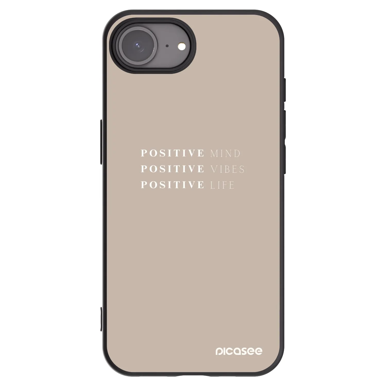 Picasee crna silikonska maskica za Apple iPhone 16e - Positive Vibes