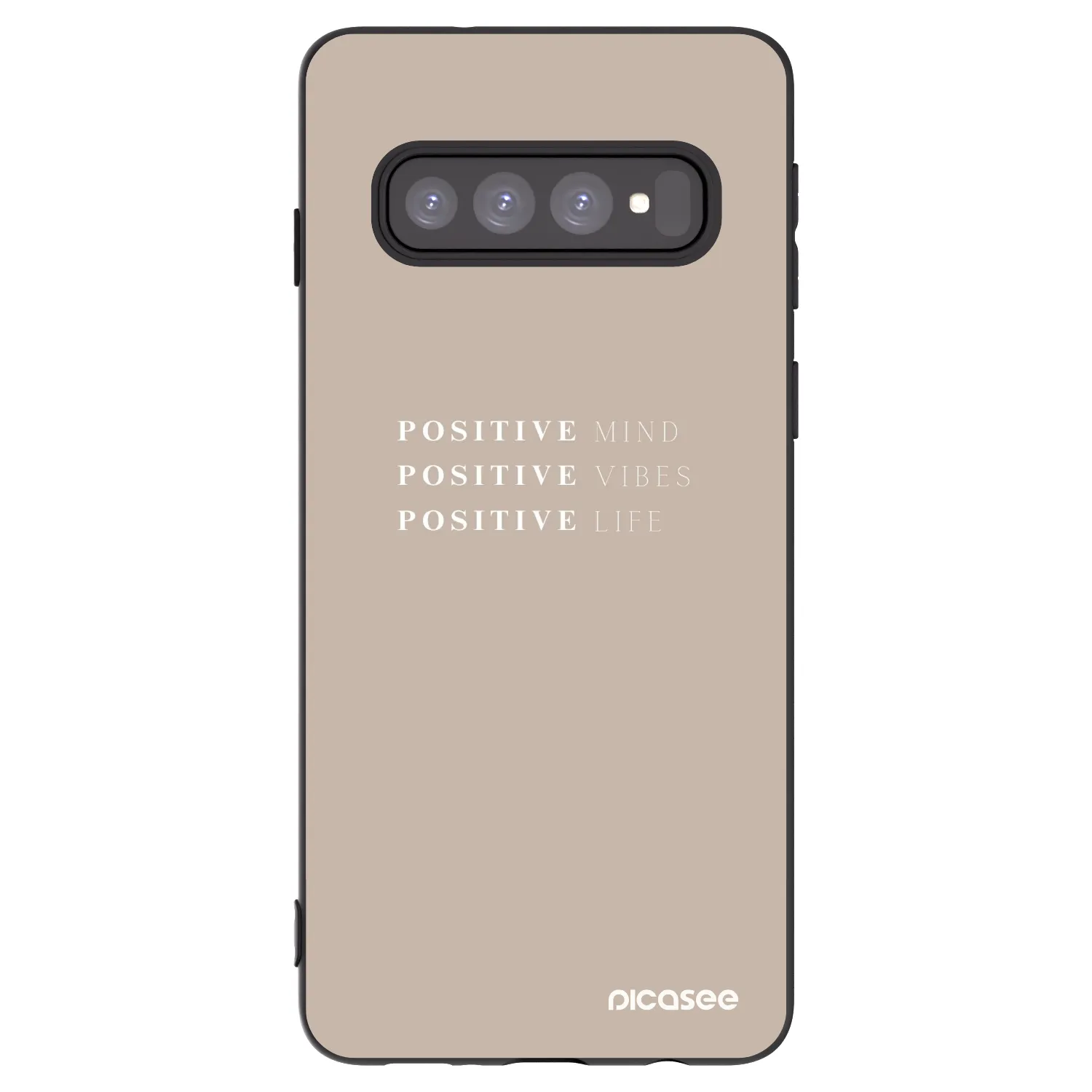 Picasee crna silikonska maskica za Samsung Galaxy S10 G973 - Positive Vibes