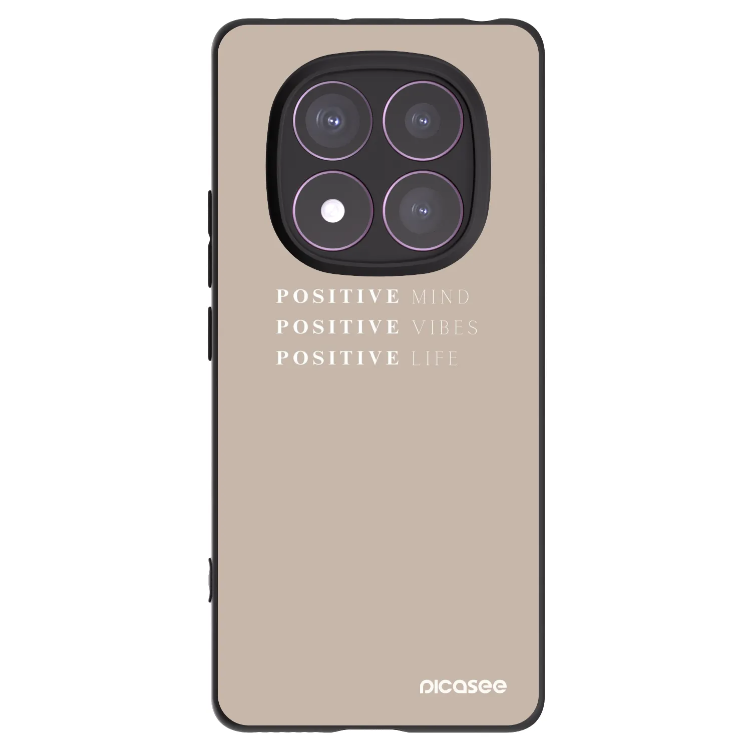 Picasee crna silikonska maskica za Xiaomi Redmi Note 14 Pro 4G - Positive Vibes