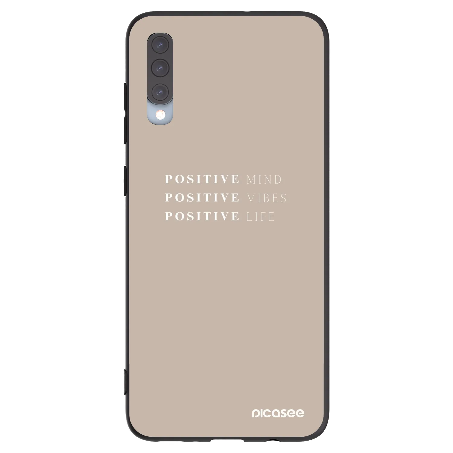 Picasee crna silikonska maskica za Samsung Galaxy A70 A705F - Positive Vibes
