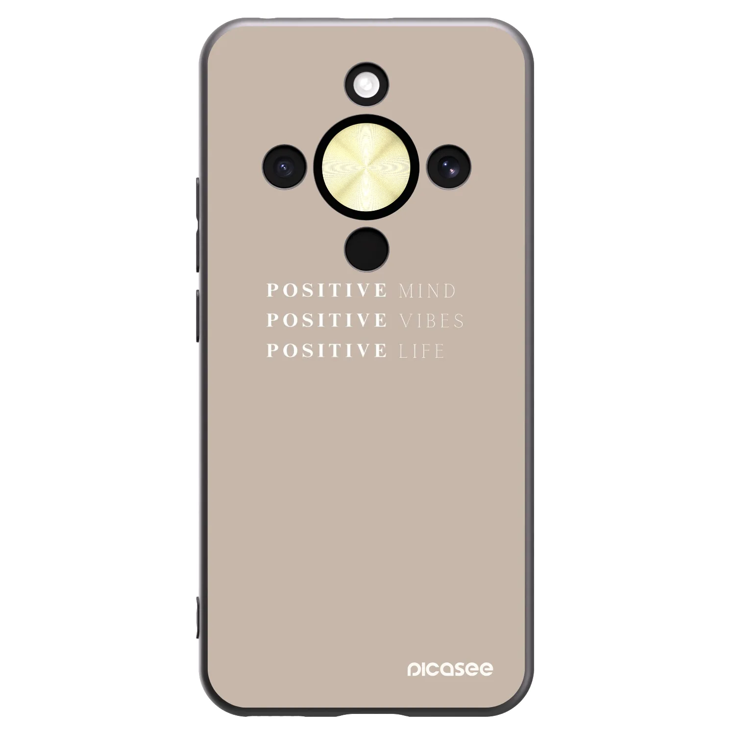 Picasee crna silikonska maskica za Honor Magic8 Lite 5G - Positive Vibes