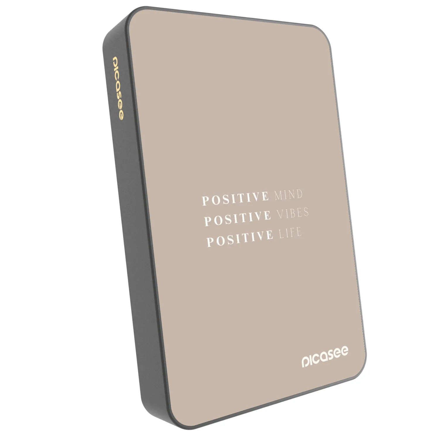 Picasee Prijenosni punjač s MagSafe 10 000 mAh Sivo - Positive Vibes