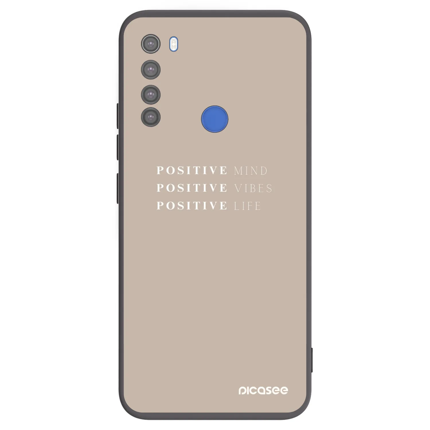 Picasee crna silikonska maskica za Xiaomi Redmi Note 8T - Positive Vibes