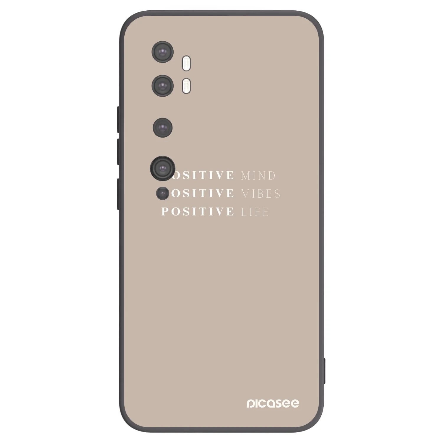 Picasee crna silikonska maskica za Xiaomi Mi Note 10 (Pro) - Positive Vibes