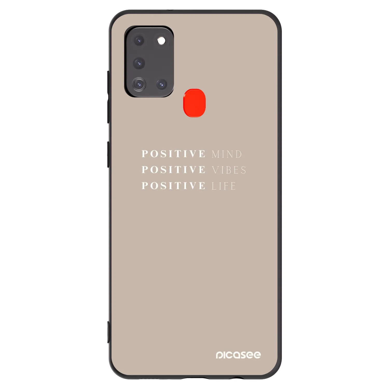 Picasee crna silikonska maskica za Samsung Galaxy A21s - Positive Vibes