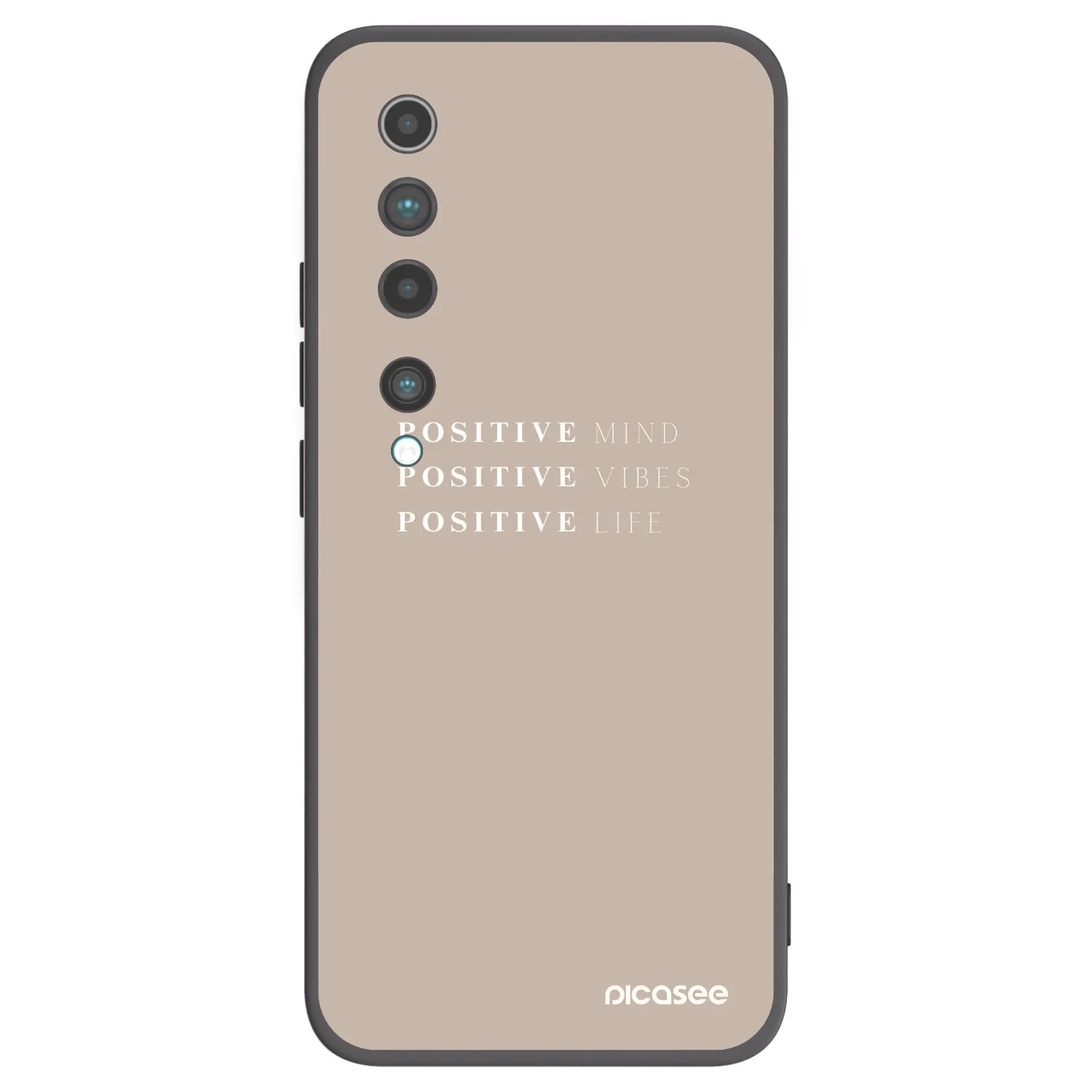 Picasee crna silikonska maskica za Xiaomi Mi 10 - Positive Vibes