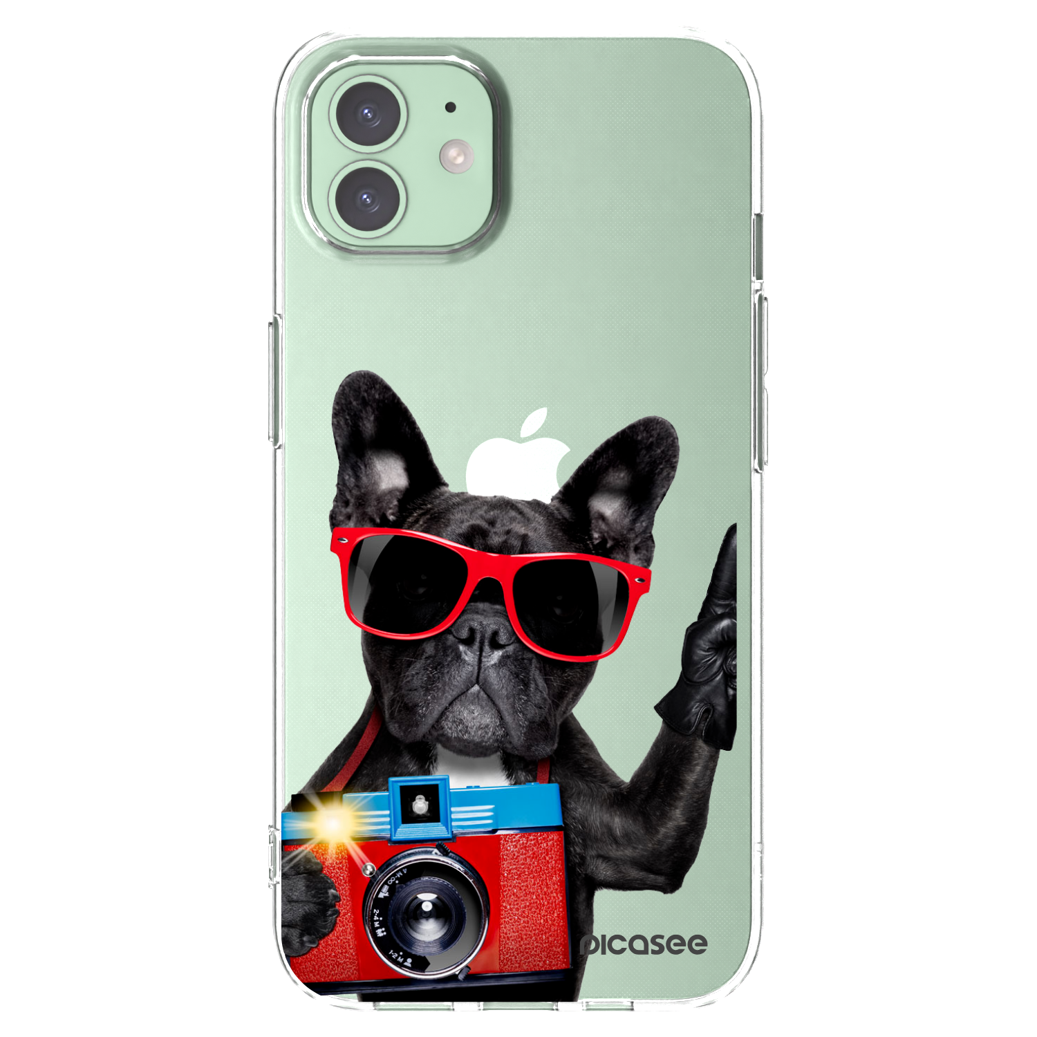 Picasee silikonska prozirna maskica za Apple iPhone 12 - French Bulldog