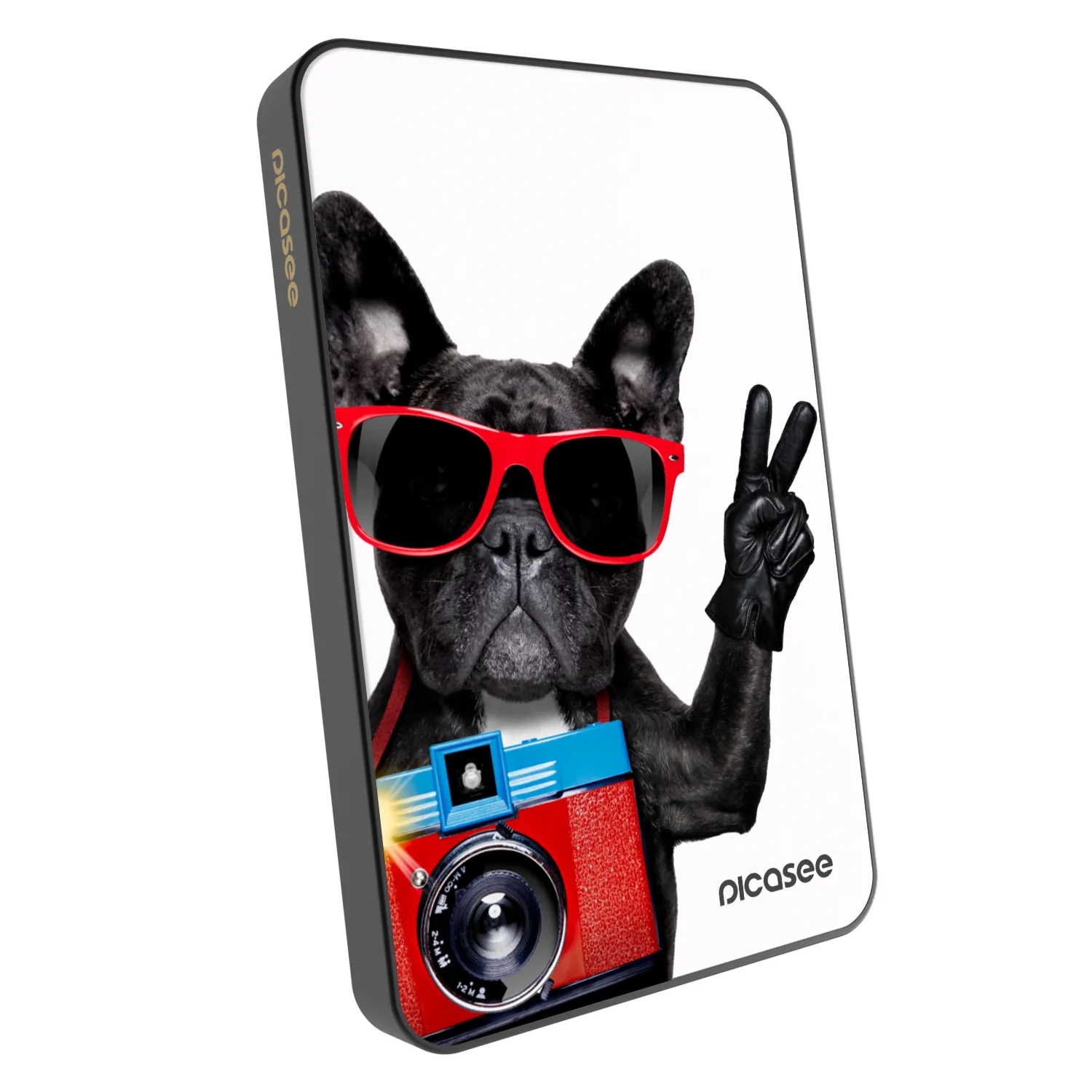 Picasee Prijenosni punjač s MagSafe 5 000 mAh Sivo - French Bulldog