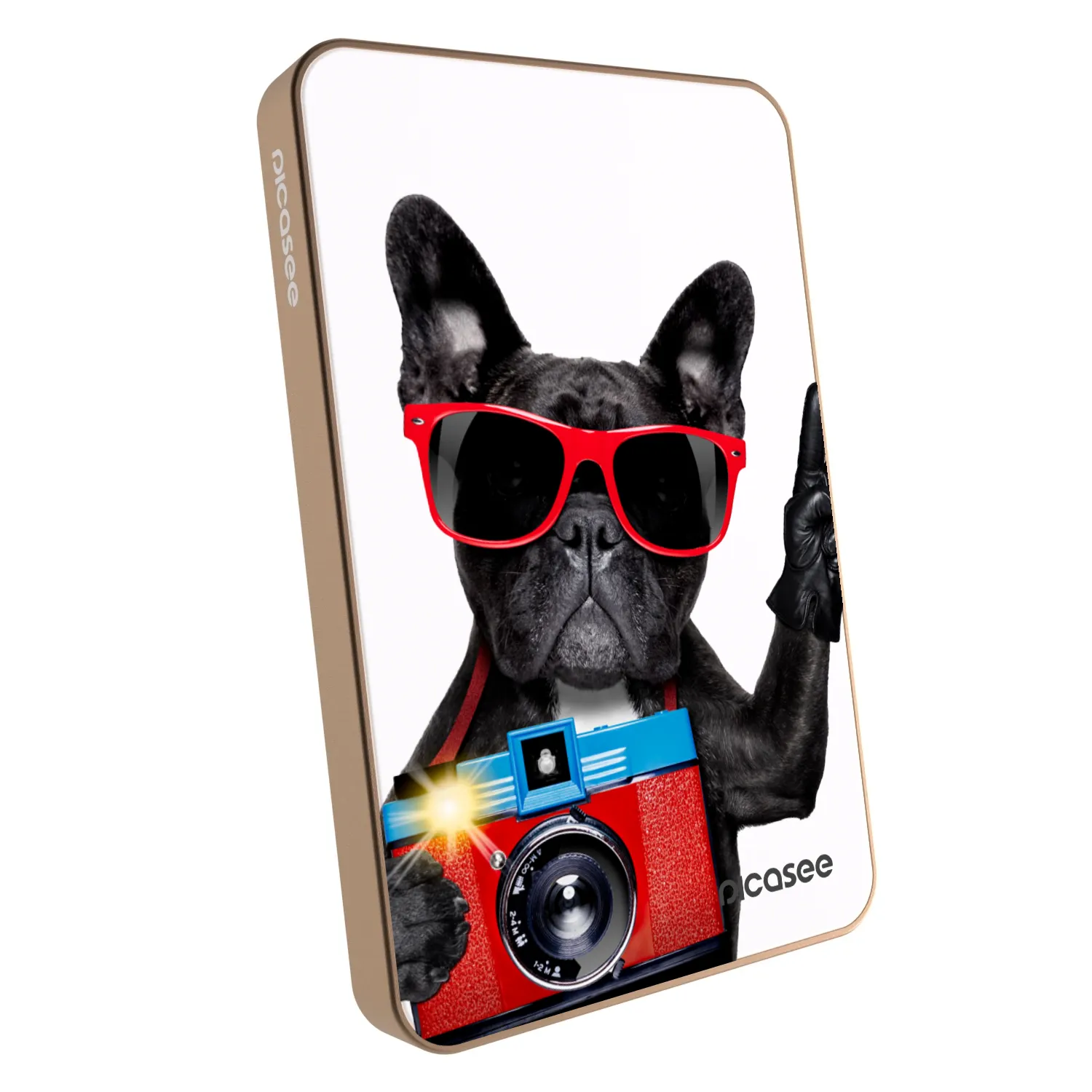Picasee Prijenosni punjač s MagSafe 5 000 mAh Zlatni - French Bulldog