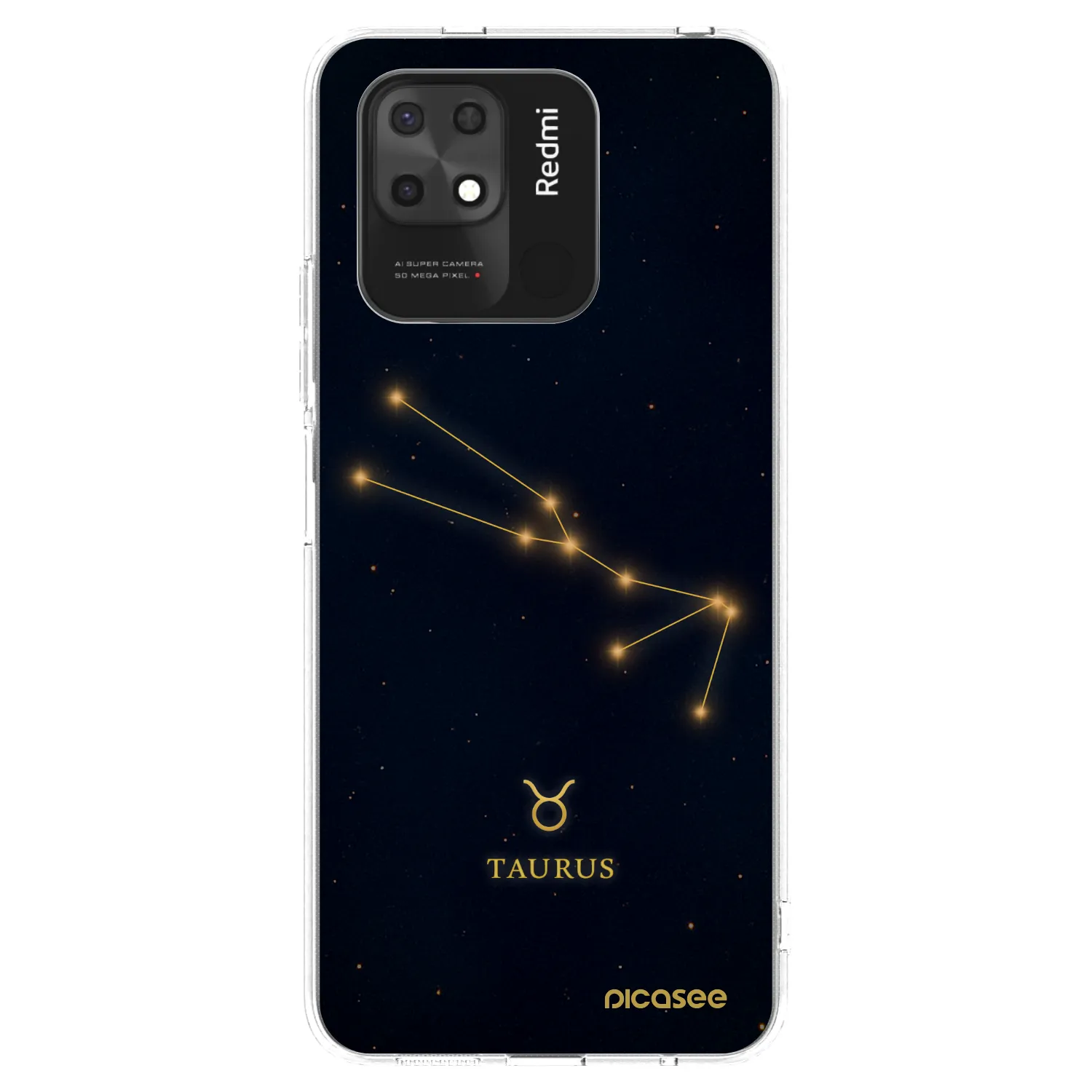 Picasee silikonska prozirna maskica za Xiaomi Redmi 10C - TAURUS