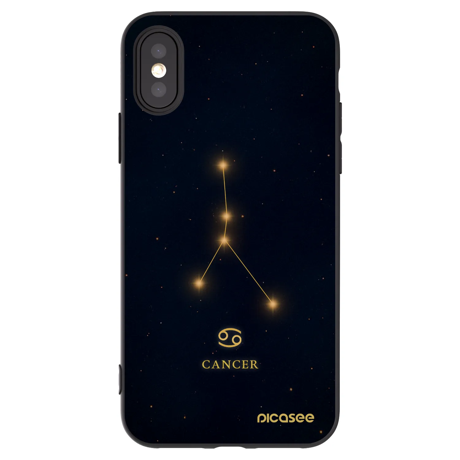 Picasee crna silikonska maskica za Apple iPhone X/XS - CANCER