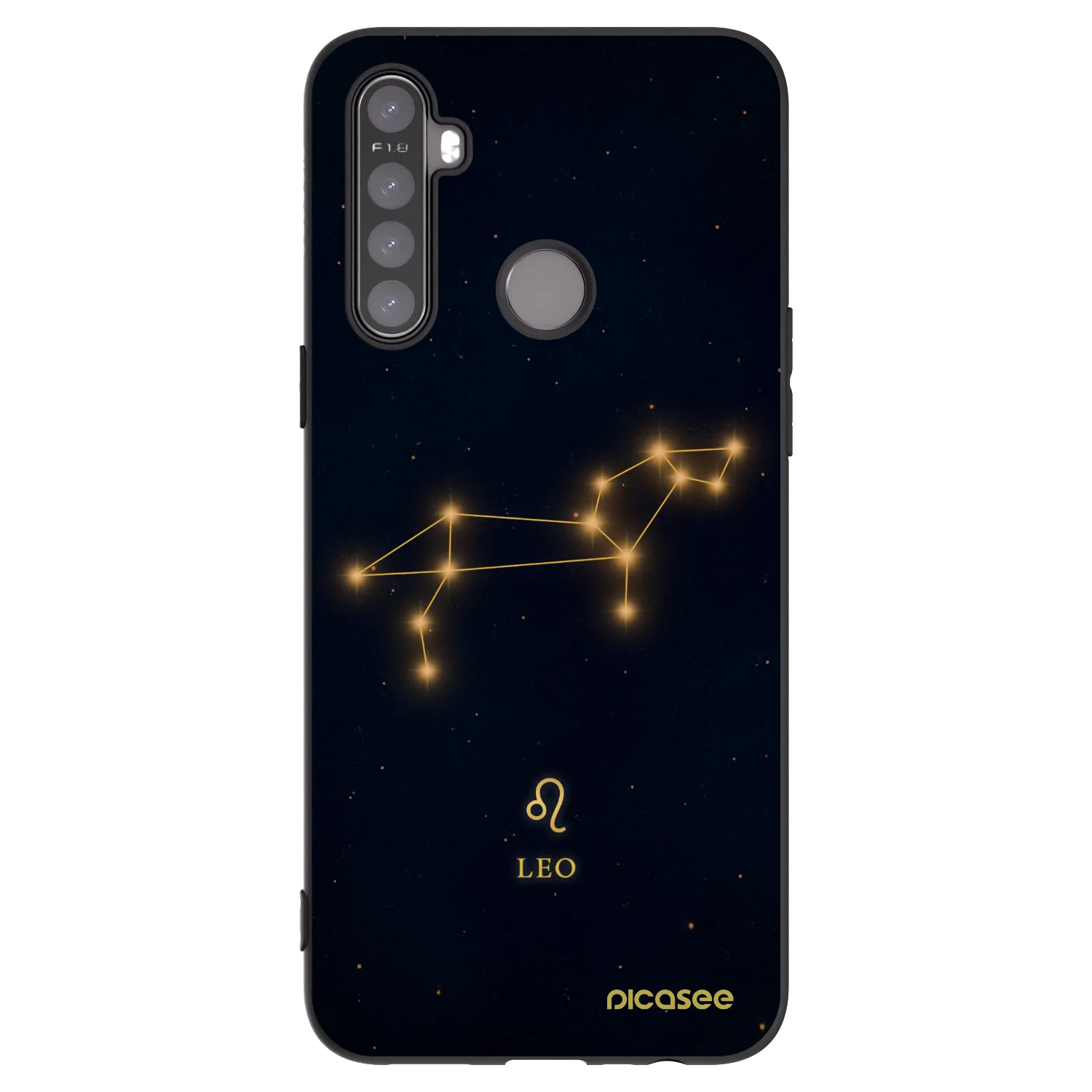Picasee crna silikonska maskica za Realme 5 - LEO