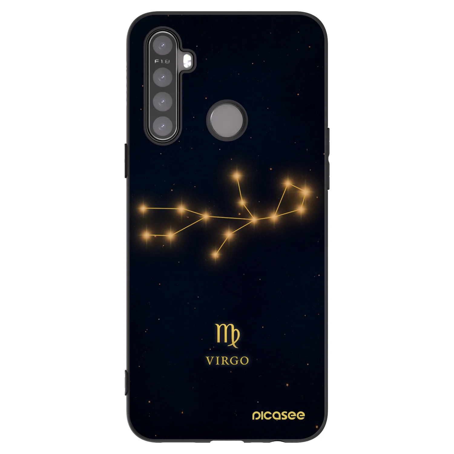 Picasee crna silikonska maskica za Realme 5 - VIRGO