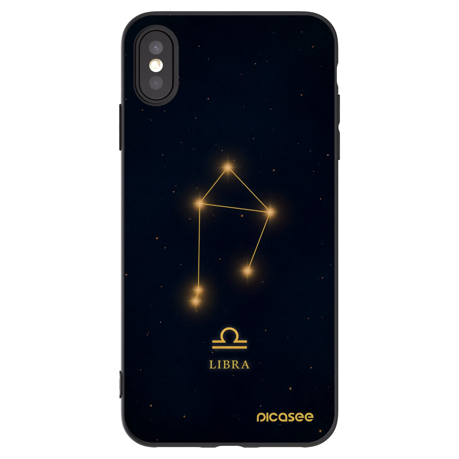 Picasee crna silikonska maskica za Apple iPhone XS Max - LIBRA