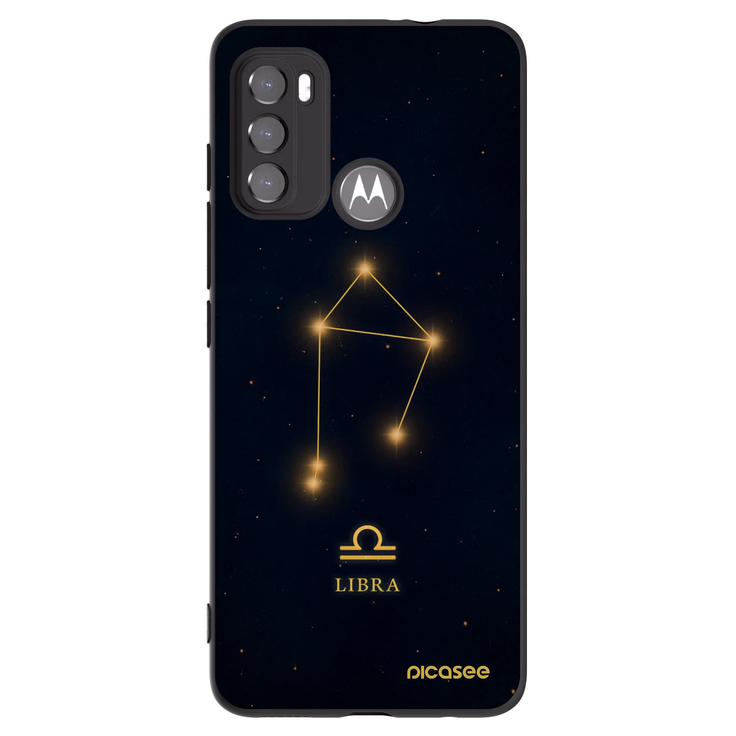 Picasee crna silikonska maskica za Motorola Moto G60 - LIBRA