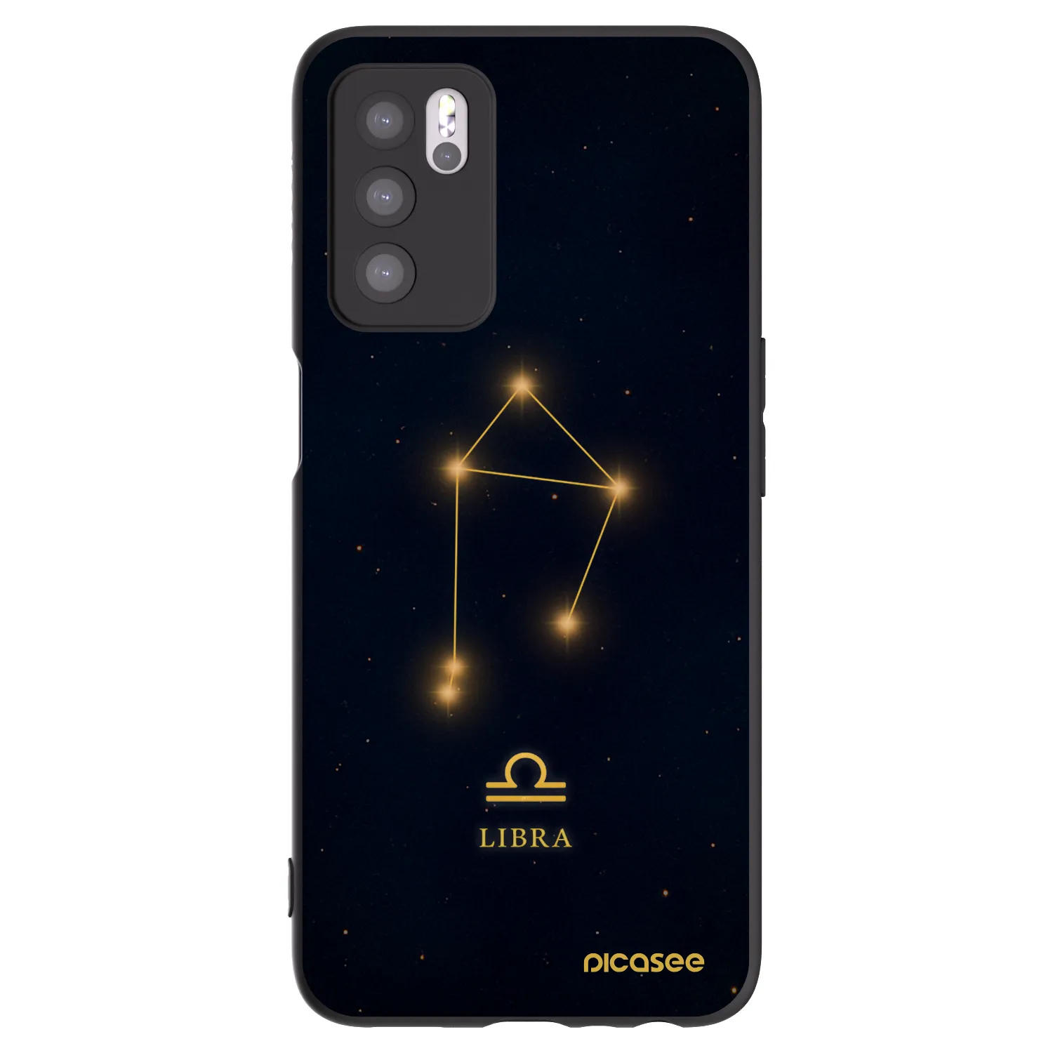 Picasee crna silikonska maskica za OPPO A16s - LIBRA