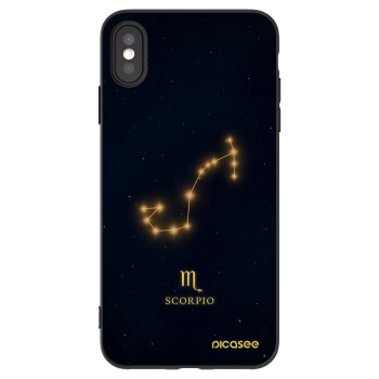 Picasee crna silikonska maskica za Apple iPhone XS Max - SCORPIO