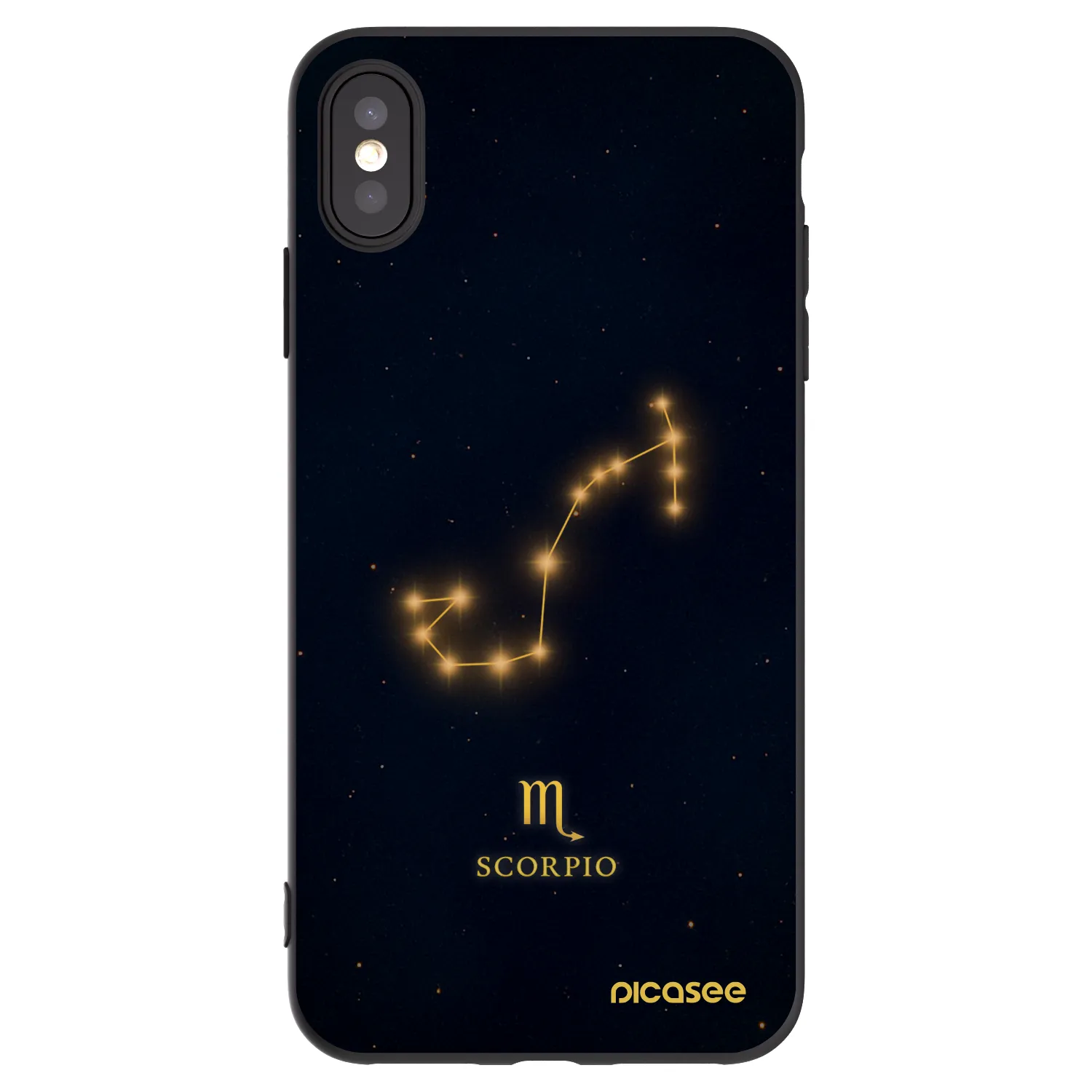 Picasee crna silikonska maskica za Apple iPhone XS Max - SCORPIO