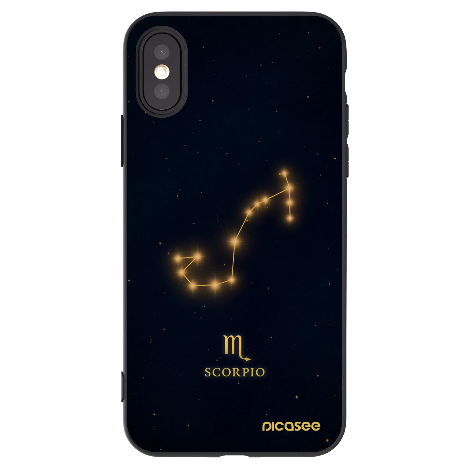 Picasee crna silikonska maskica za Apple iPhone X/XS - SCORPIO