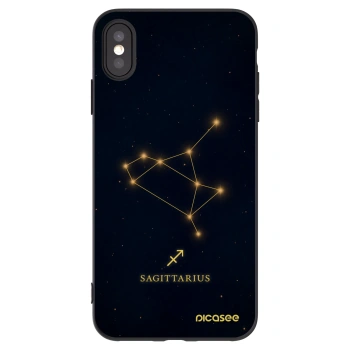 Picasee crna silikonska maskica za Apple iPhone XS Max - SAGITTARIUS