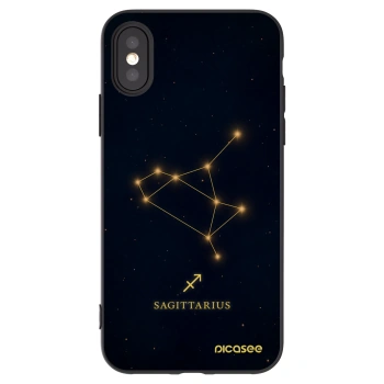 Picasee crna silikonska maskica za Apple iPhone X/XS - SAGITTARIUS