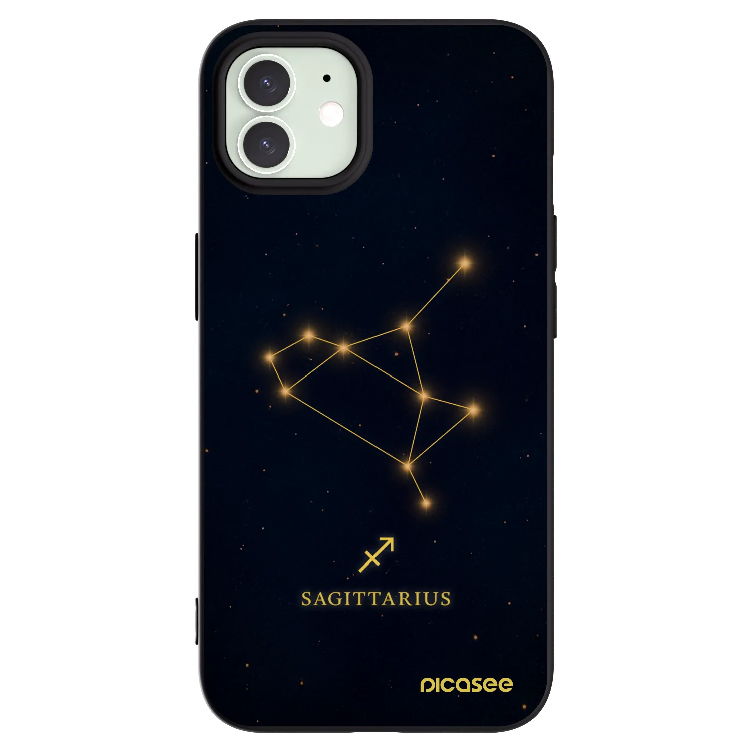 Picasee crna silikonska maskica za Apple iPhone 12 Pro - SAGITTARIUS