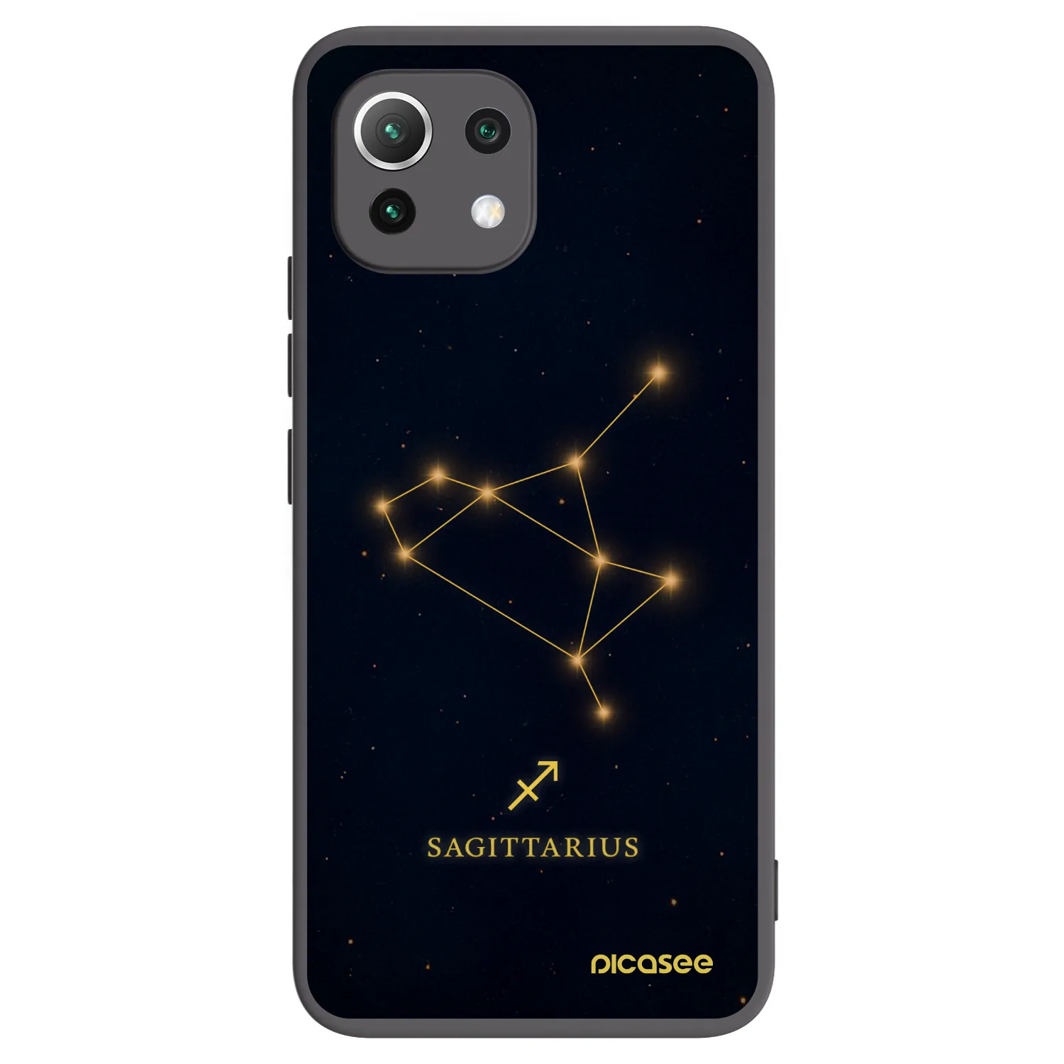 Picasee crna silikonska maskica za Xiaomi Mi 11 Lite - SAGITTARIUS