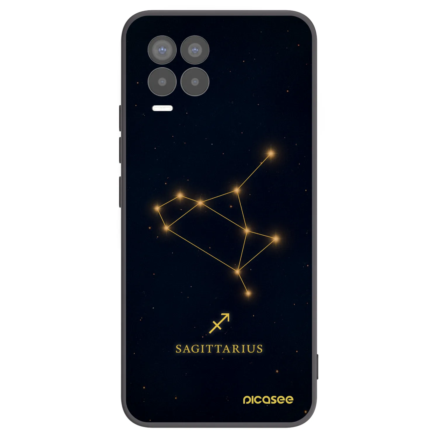 Picasee crna silikonska maskica za Realme 8 4G - SAGITTARIUS