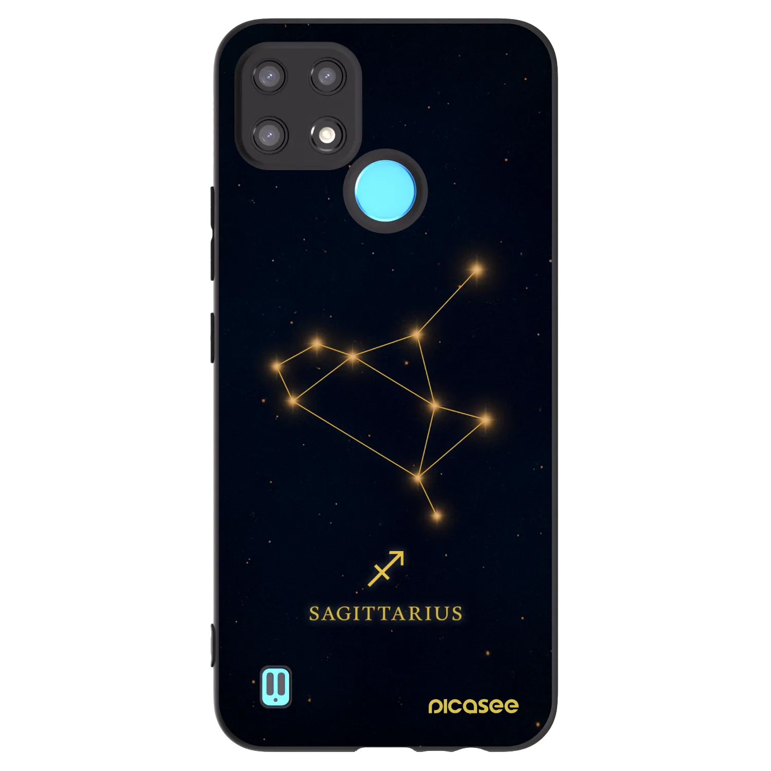 Picasee crna silikonska maskica za Realme C21 - SAGITTARIUS