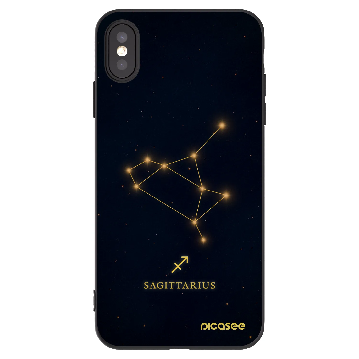 Picasee crna silikonska maskica za Apple iPhone XS Max - SAGITTARIUS