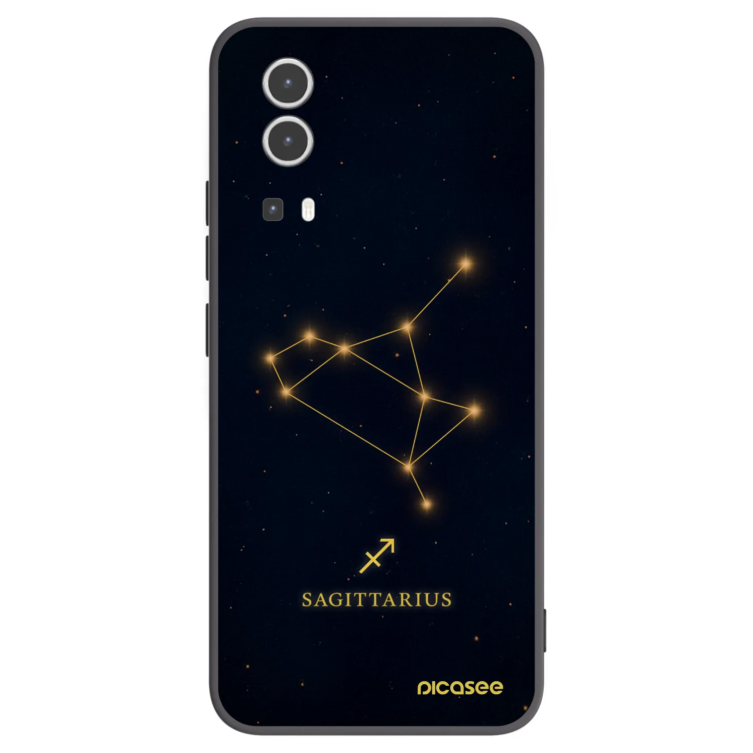Picasee crna silikonska maskica za Vivo Y72 5G - SAGITTARIUS