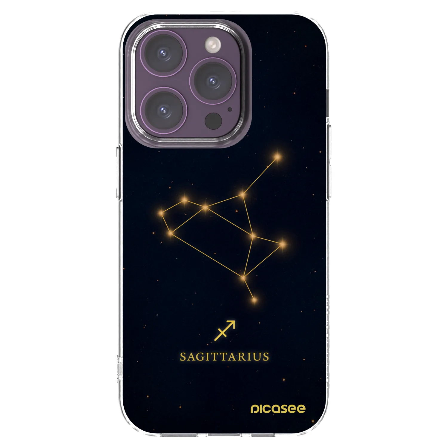 Picasee silikonska prozirna maskica za Apple iPhone 14 Pro - SAGITTARIUS