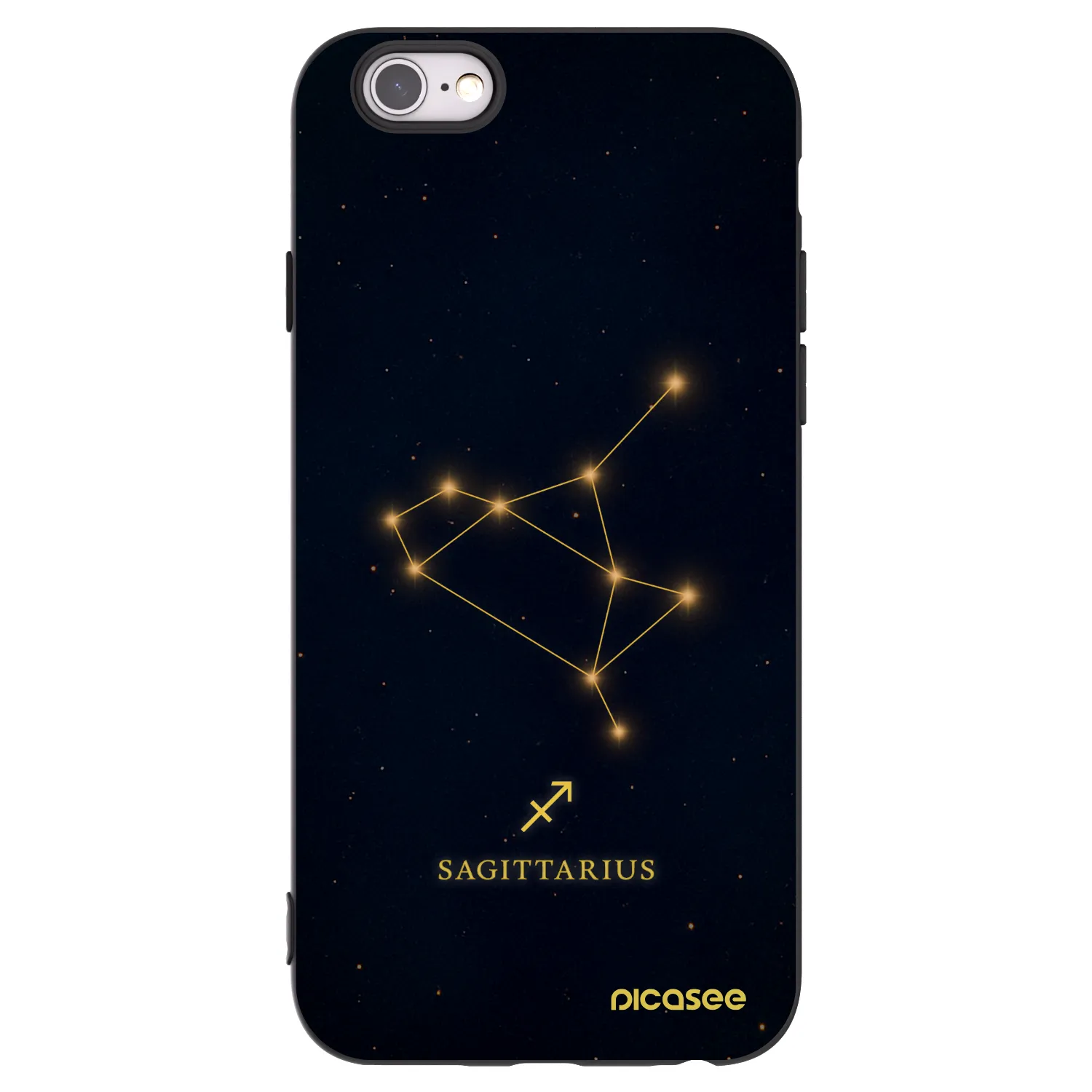 Picasee crna silikonska maskica za Apple iPhone 6/6S - SAGITTARIUS