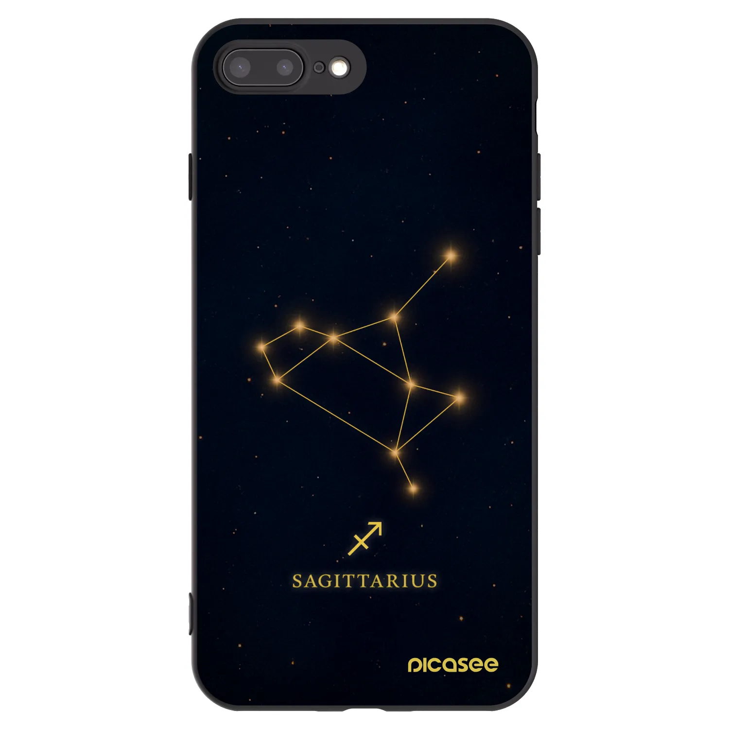 Picasee crna silikonska maskica za Apple iPhone 8 Plus - SAGITTARIUS