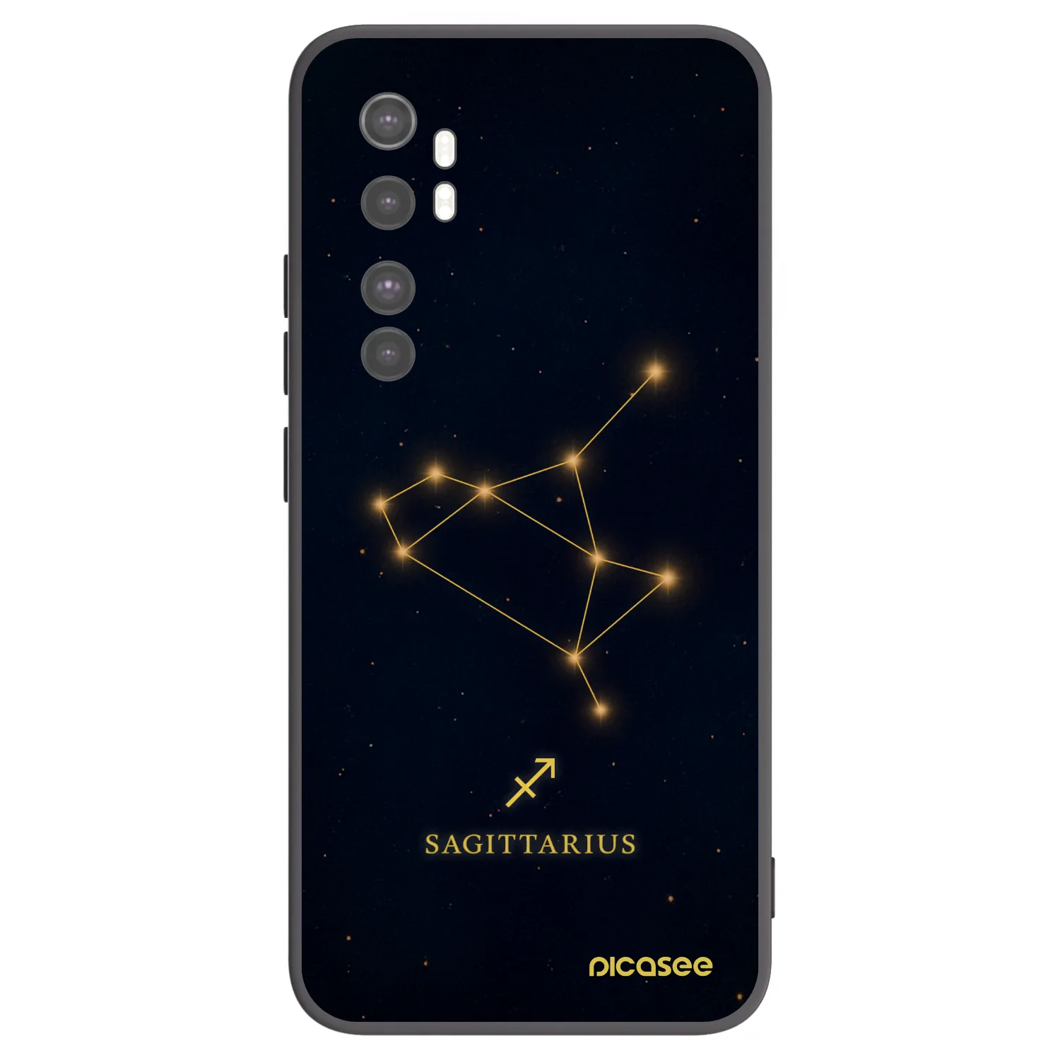 Picasee crna silikonska maskica za Xiaomi Mi Note 10 Lite - SAGITTARIUS