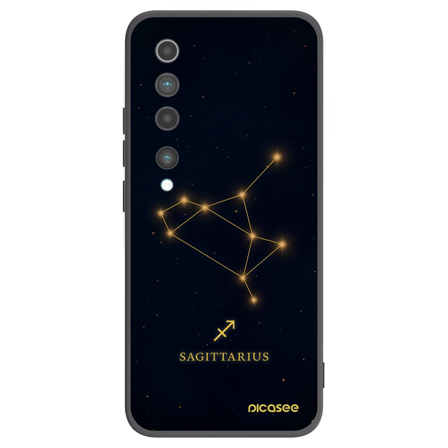 Picasee crna silikonska maskica za Xiaomi Mi 10 - SAGITTARIUS
