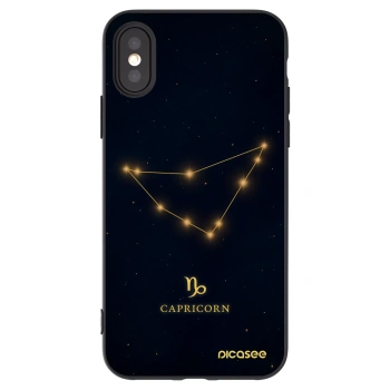 Picasee crna silikonska maskica za Apple iPhone X/XS - CAPRICORN