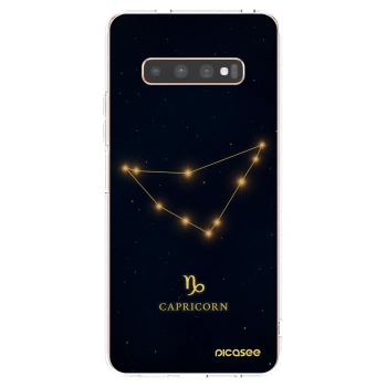 Picasee silikonska prozirna maskica za Samsung Galaxy S10 Plus G975 - CAPRICORN